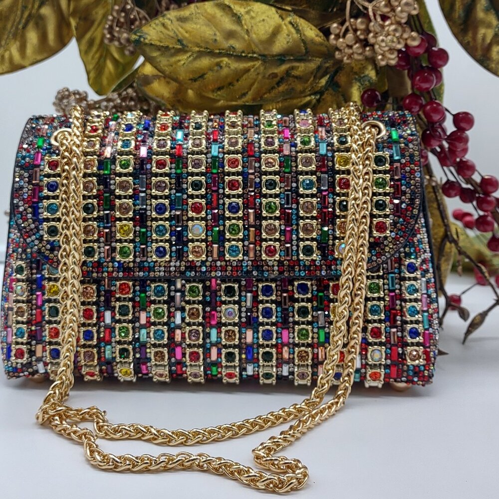 Woman's Elegant Rhinestone Clutch Evening Purse